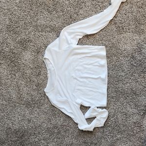 White Crop Top Long Sleeve